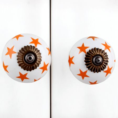Orange Star Ceramic Knob